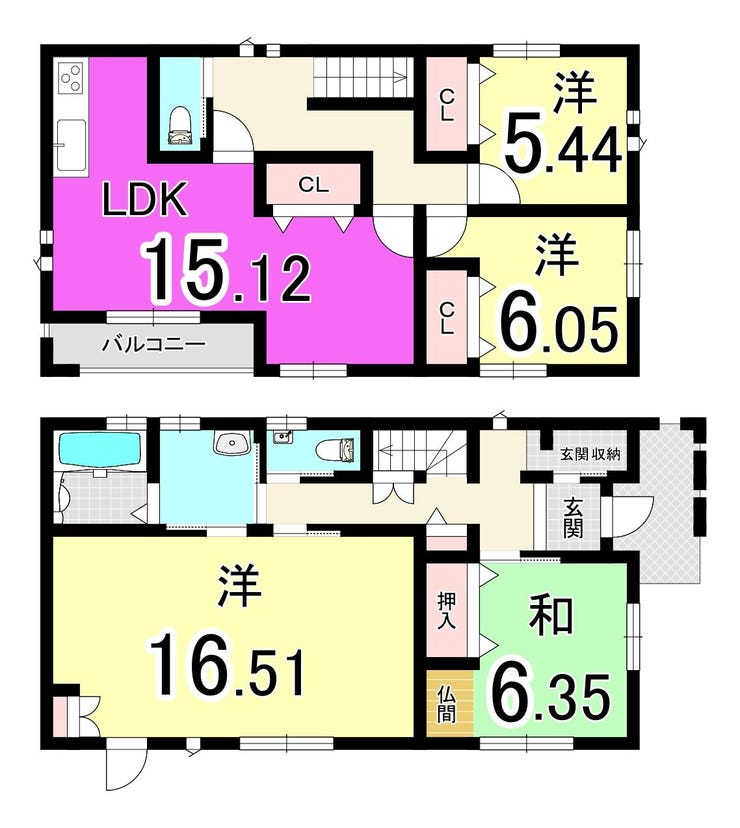 【間取り】
【リフォーム済み♪】八幡西区陣原中古戸建♪24時間換気♪オール電化♪システムキッチン♪照明器具付♪