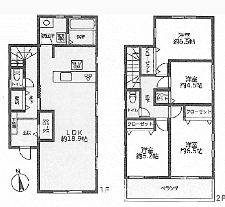 【間取り】
【Floor Plan】
4LDK+庭付き!+カースペース6台
※図面と完成時に相違がある場合は現況優先とします。