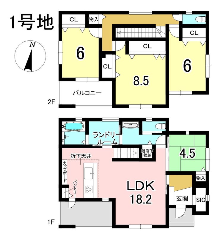 【間取り】
1号地 4LDK+S 土地面積215.24㎡ 建物面積115.10㎡