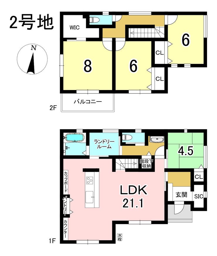 【間取り】
2号地 4LDK+S 土地面積215.15㎡ 建物面積115.09㎡