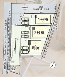 【区画図】並列駐車2台