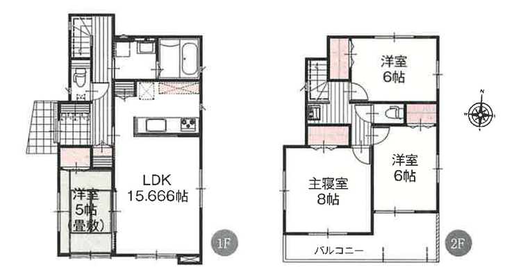【間取り】
【Floor Plan】
4LDK+カースペース2台
※図面と完成時に相違がある場合は現況優先とします。