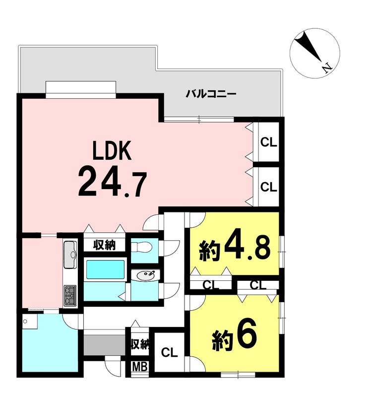 【間取り】
2LDKの間取り