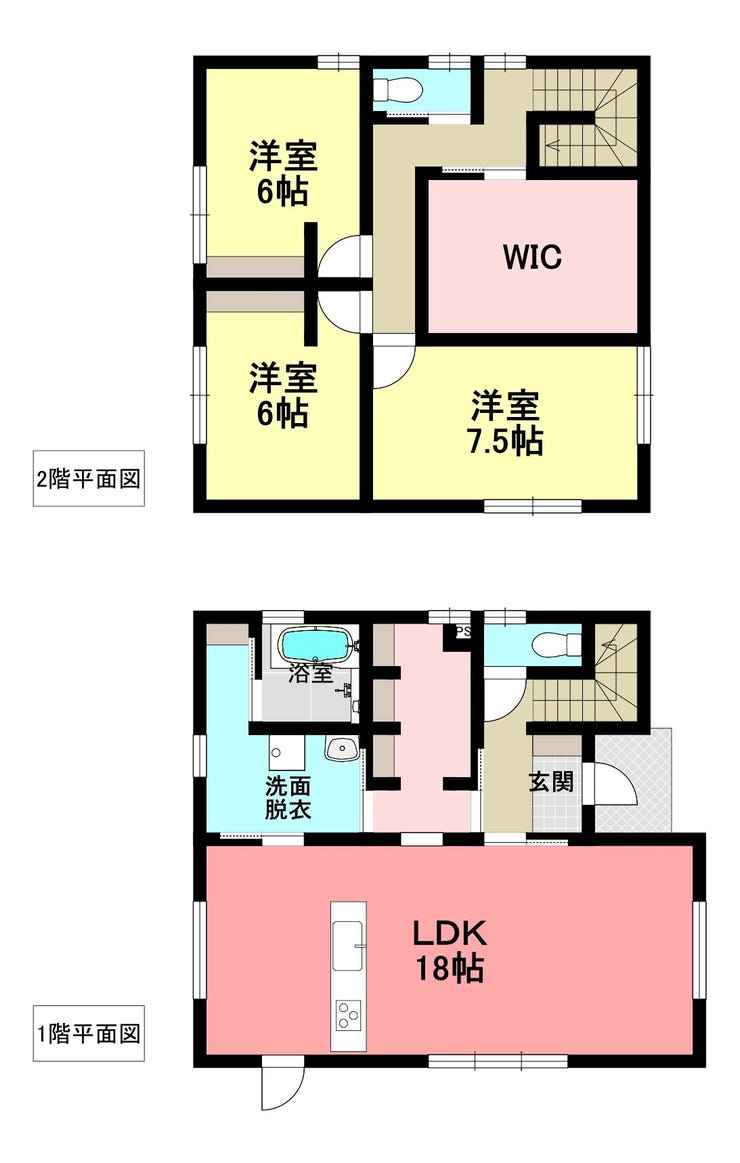 【間取り】
本物件の間取り図です。生活動線の良い間取り設計になっています。