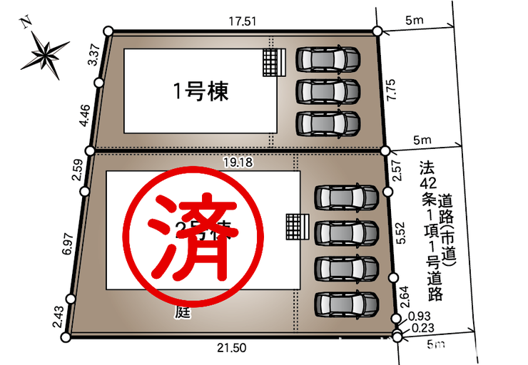 ■1号棟・車3台駐車可能■