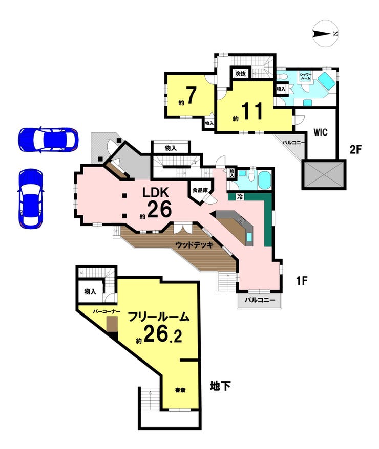 【間取り】
3LDKの間取り
駐車2台可能