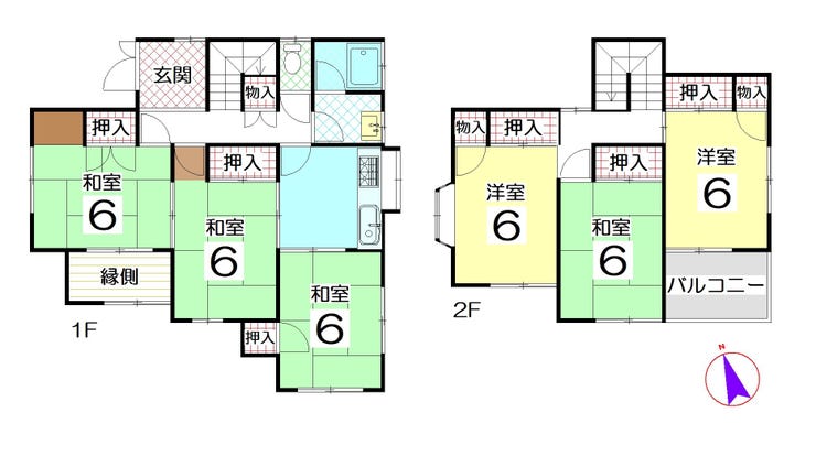 【間取り】
全居室6帖以上あり♪