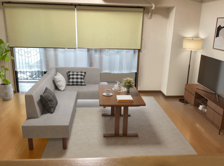 CGでの家具配置イメージ図になります