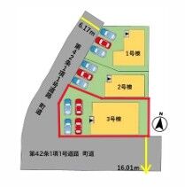 赤い印が3号棟です。