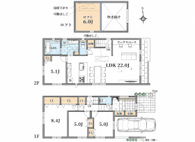 【間取り図】
建築参考プラン-間取り図