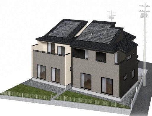 【外観】
●中区国富で叶えるスマートライフ
●太陽光パネル搭載!ガス乾燥機「乾太くん」完備!
●LDKとつながる開放感あふれる”ペニンシュラキッチン”採用!