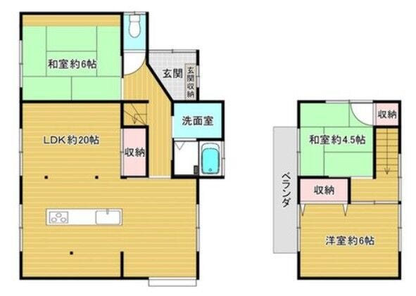 【間取り】
3LDK、土地面積203.62m2、建物面積84.04m2
