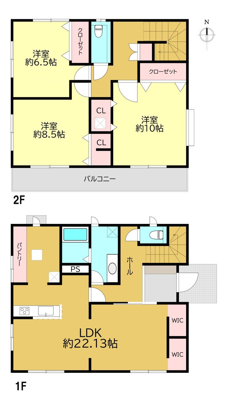 【間取り】
4LDK(118.41㎡)TVボード付きリビング!