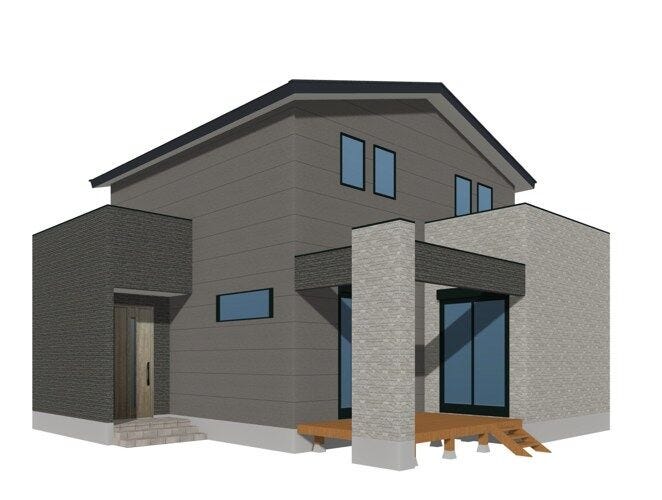 【外観】
ウッドデッキ♪全居室WIC♪行橋市南泉新築戸建て◎駐車場◎庭◎太陽光パネル◎オール電化◎電動シャッタ