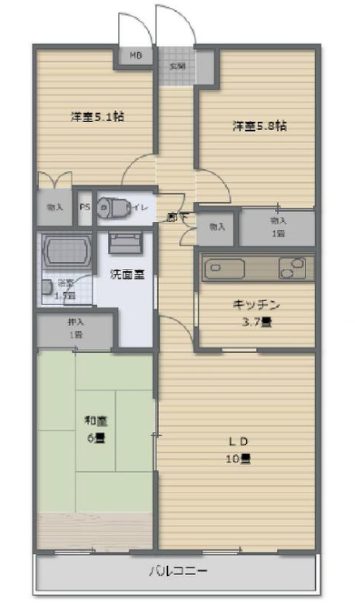 【間取り】
※図面と現況が異なる場合は現況優先となります。