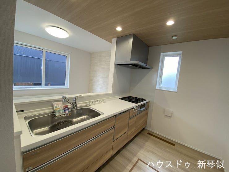 食洗器付、カートリッジ式浄水器付、床下収納、吸引力UP整流板付換気扇付です