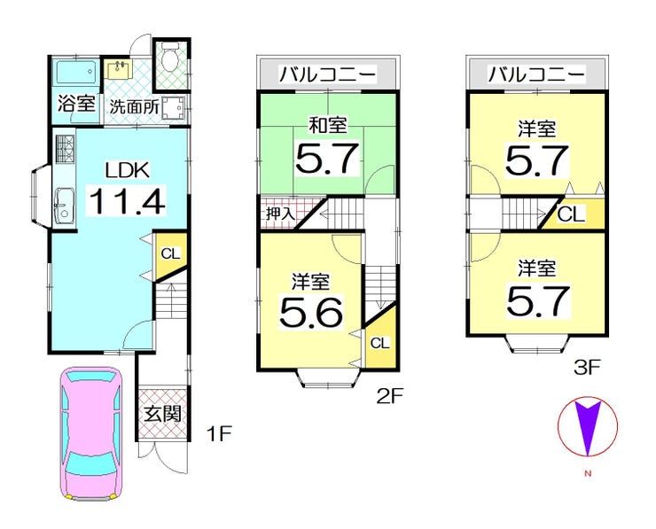 【間取り】
近隣施設充実していて生活便利な立地