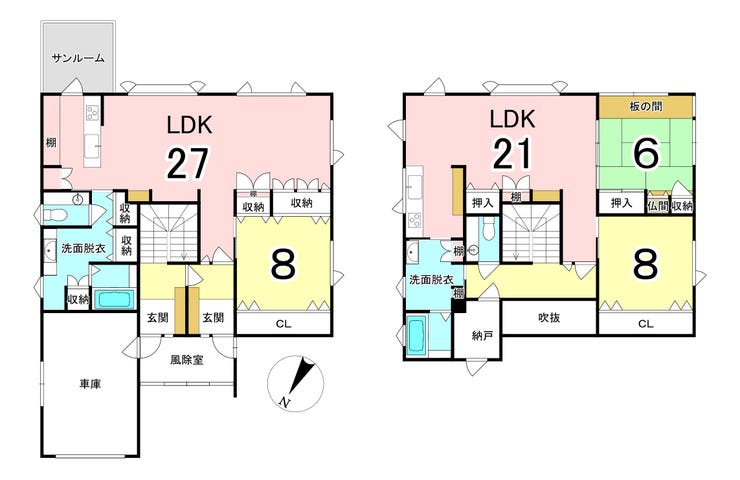 【間取り】
上下分離型ニ世帯住宅