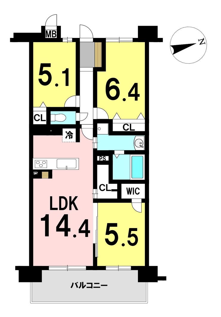 【間取り】
3LDKの間取り