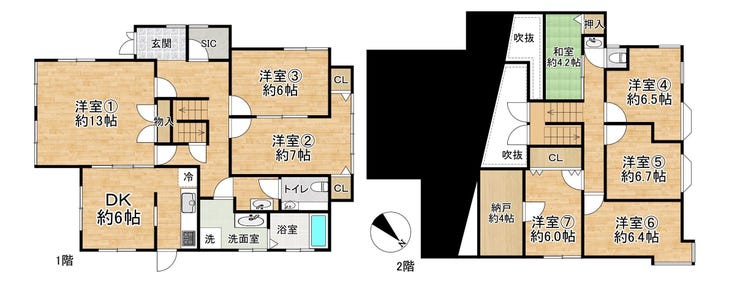 【間取り】
■2階建■8DK+S■土地面積329.13㎡■建物面積158.54㎡
