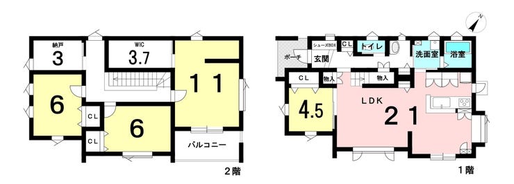 【間取り】
広々とした南東向きのLDKは日当たり良好♪全居室収納スペースを確保・ウォークインクローゼットもあります。ファミリーにもおすすめの物件です。