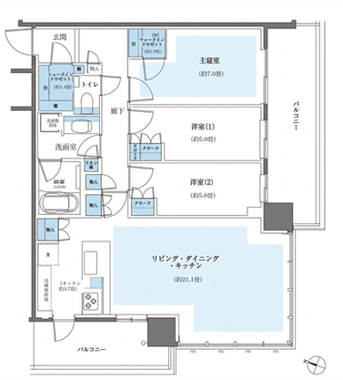 【間取り】
パークシティ小岩の間取りです