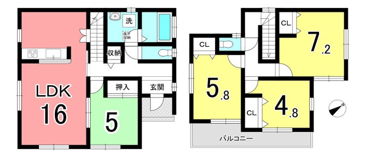 【間取り】
【駐車並列3台可能(車種による)】2026年7月リフォーム完成予定!角地!LDK+和室で広々約21帖