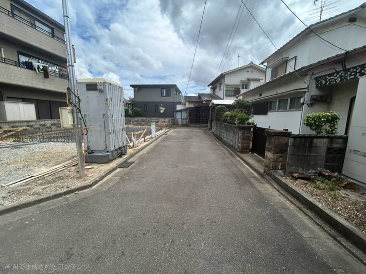 南側 私道(幅員約4.15m、接道約13.21m)