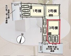 赤い印が3号棟です。