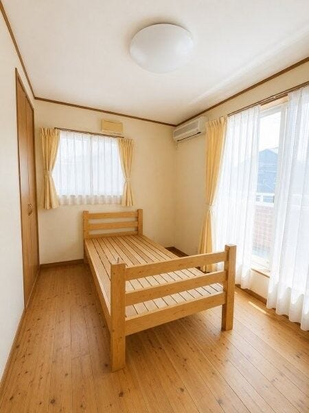 AI技術により家電・荷物等を加工しております。シンプルな洋室です。住む方によってアレンジを楽しめますね。
