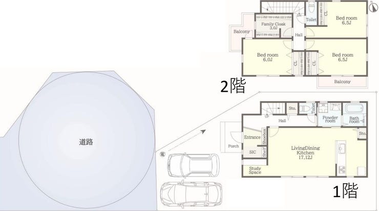 【間取り】
家事がはかどるスムーズな動線と、『ここに欲しかった!』と思える収納がうれしい間取りです。