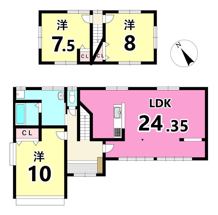 【間取り】
2026年6月フルリフォーム♪LDK24帖以上♪行橋市泉中央中古戸建て◎駐車場4台◎全室フローリング