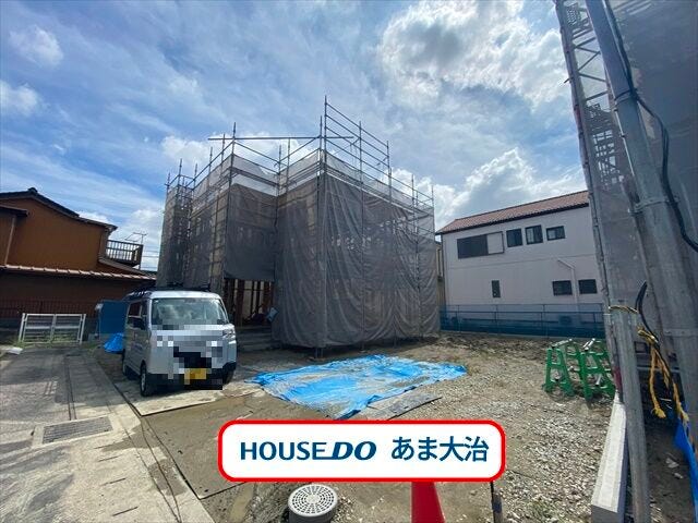 【外観】
名鉄バス「下之森」停 徒歩約4分。小学校まで徒歩約2分、通勤通学も安心◎あま市七宝町伊福河原に全4棟に新築戸建てが登場しました。2026年11月完成予定。