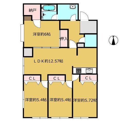 【間取り】
4LDKの間取り図です