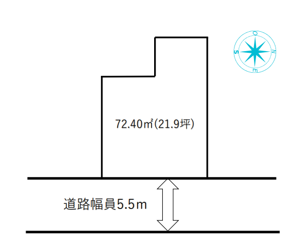【区画図】
前面道路は5.5mと広めです!土地の奥行もあります!