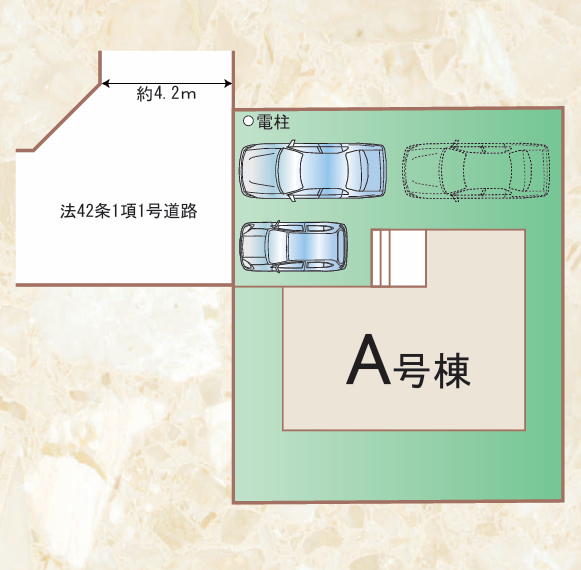 ◆車3台駐車可能♪
ご夫婦のお車に加え、来客用や将来お子さまが車を所有しても安心のゆとりある駐車スペースです!