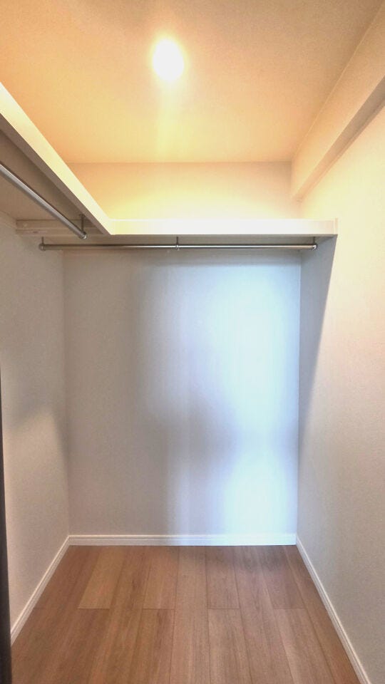 洋服や荷物をまとめてしまえる大容量WIC