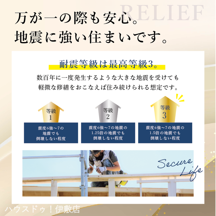西伊敷７丁目 新築戸建 地震に強い家（制震装置SAFE365を搭載、耐力面材ダイライトなど）