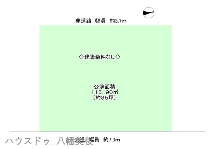 【区画図】
両面道路(西側は非道路となります)