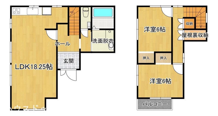 【間取り】
18帖超えLDK♪駐車1台可