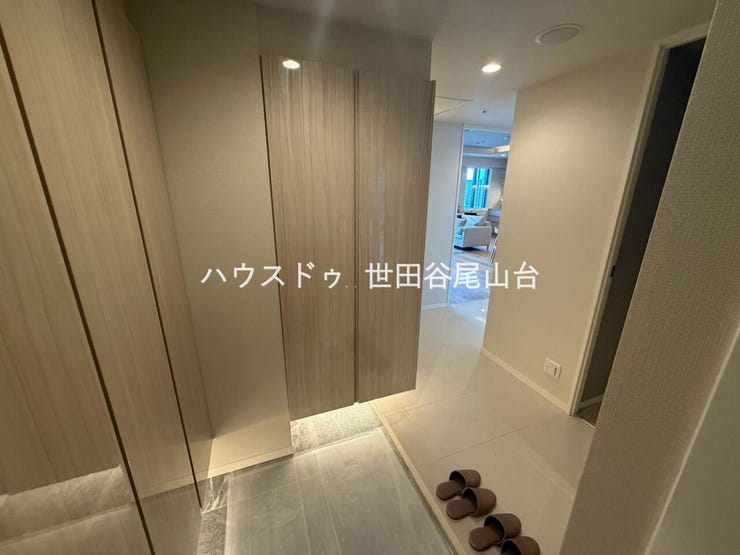 姿見付きの玄関。お出かけ前の身だしなみ確認ができ、空間にも広がりを感じられます。