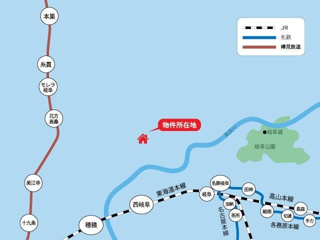 JR東海道本線 西岐阜駅 車約9分
JR東海道本線 岐阜駅 車約14分