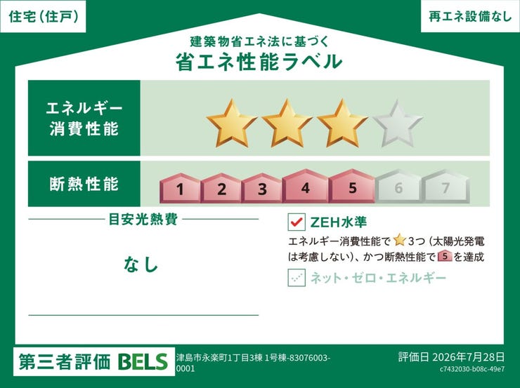 販売住戸が複数の場合、本ラベルは特定の住戸の性能を示すものであり全ての住戸の性能を示すものではありません。
