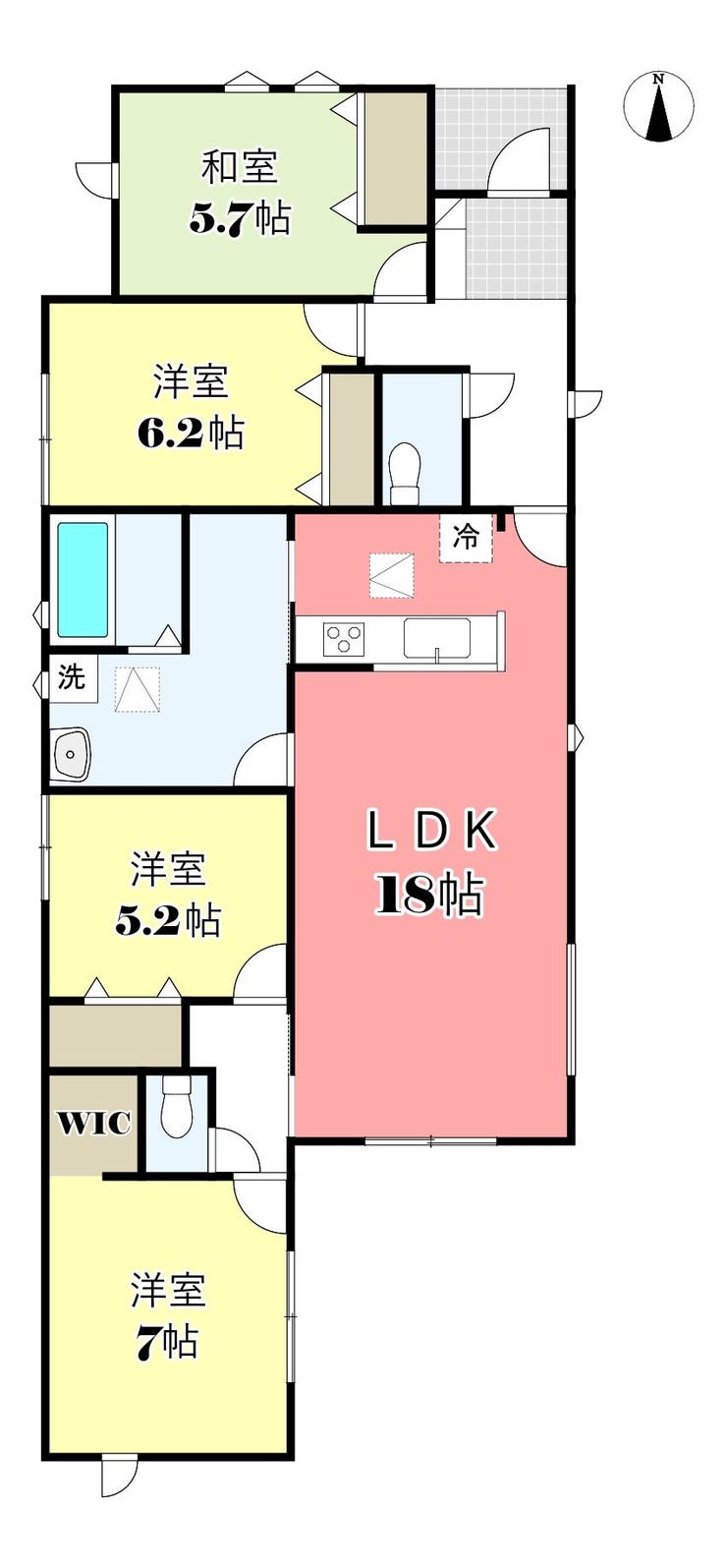【間取り】
土地面積/210.13㎡(63.56坪 )
建物面積/101.23㎡(30.62坪)
4LDK