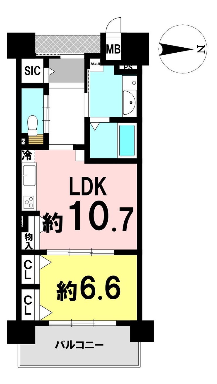 【間取り】
1LDKの間取り