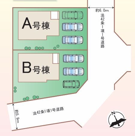 B号棟
南東道路に面した角地♪