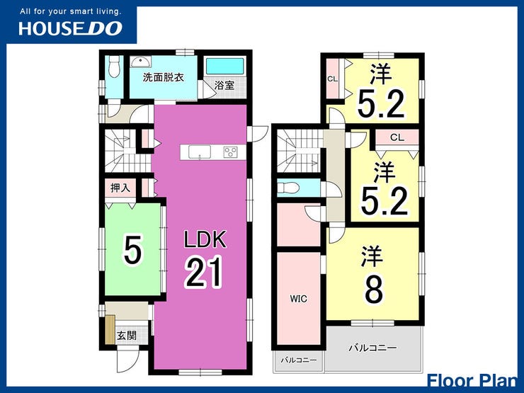 【間取り】
【閑静な住宅街】八幡西区藤原の新築戸建♪光貞小・浅川中学校♪省エネ給湯器♪バリアフリー♪