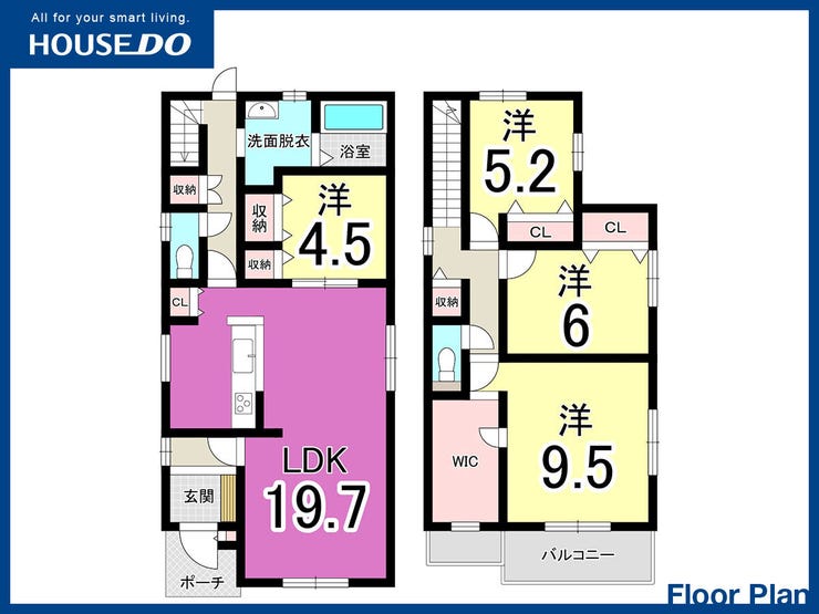 【間取り】
【閑静な住宅街】八幡西区藤原の新築戸建♪光貞小・浅川中学校♪省エネ給湯器♪バリアフリー♪