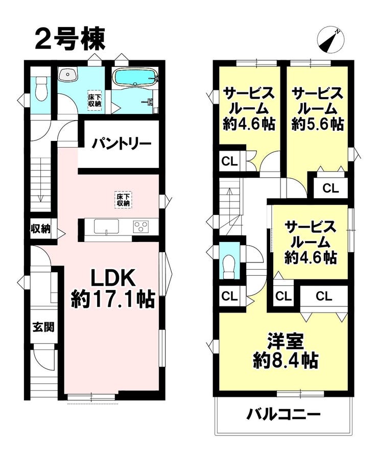 【間取り】
リビングは床暖房付き!
全居室収納付き!