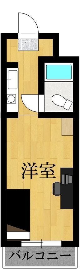 【間取り】
【layout】
徒歩圏内に施設多数!利便性のあるエリアのワンルームマンションです^^